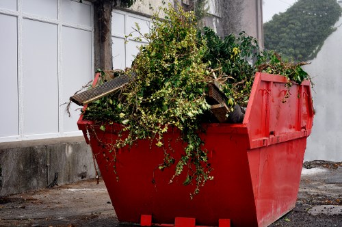 Recycling and segregated waste containers during a house clearance